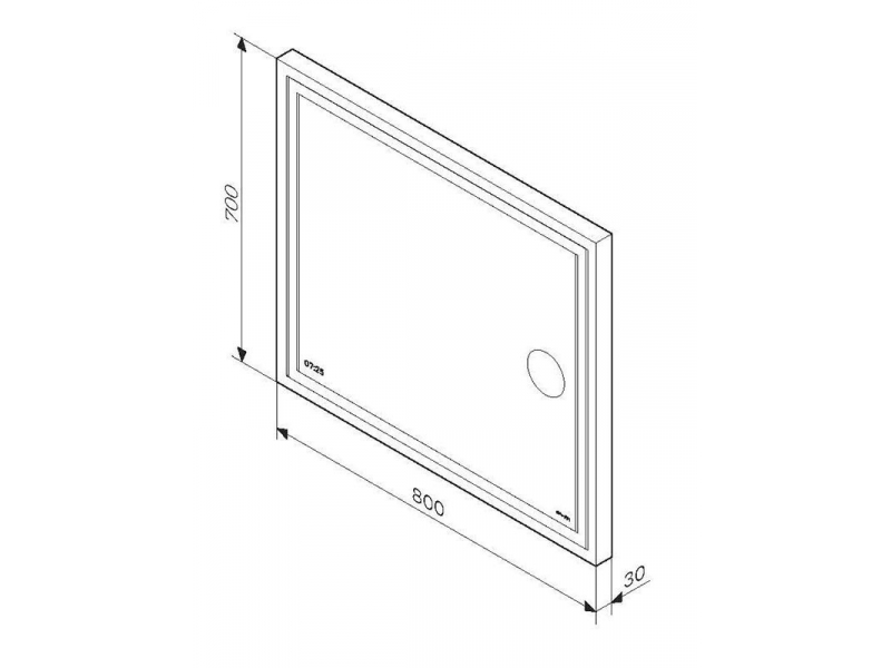 Купить Зеркало Am.Pm Gem M91AMOX0803WG, 80 см с контурной Led-подсветкой, часами и косметическим зеркалом