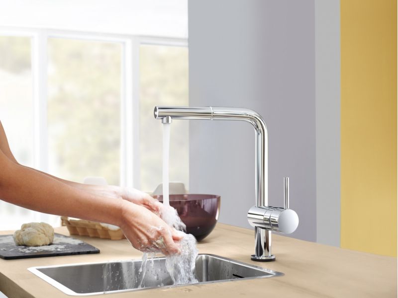 Купить Смеситель Grohe Minta 32168000 для кухонной мойки с выдвижным изливом