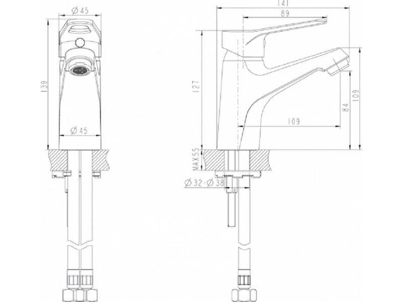 Купить Смеситель Bravat Eco-D для раковины, хром, F193158C