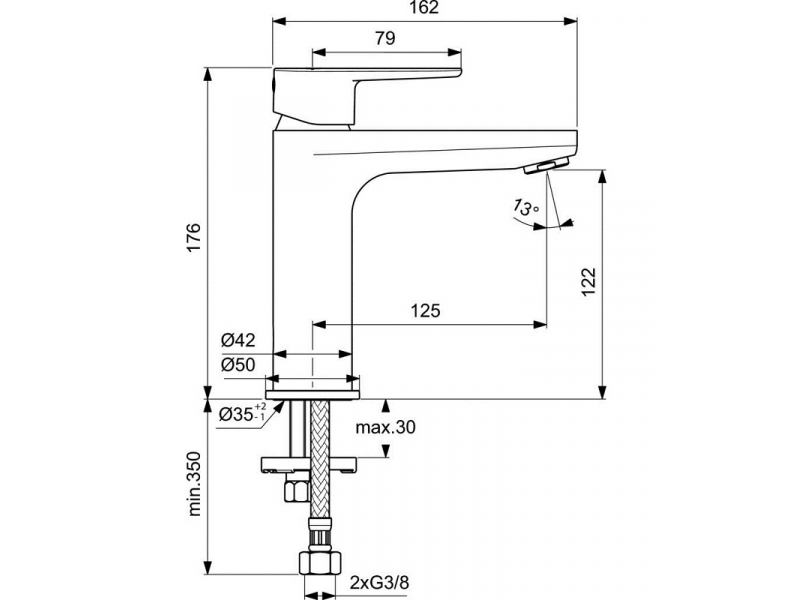 Купить Смеситель Ideal Standard Cerafine для раковины, черный матовый, BC554XG