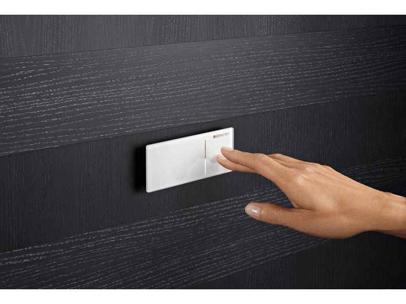 Купить Клавиша Geberit Omega Type 70 115.084.SJ.1 для унитаза, двойной смыв, стекло/алюминий, цвет черный