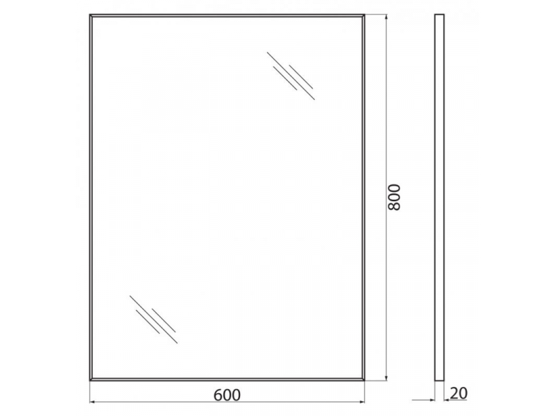 Купить Зеркало BelBagno SPC-AL-600-800, 60 х 80 см, алюминиевая рама хром