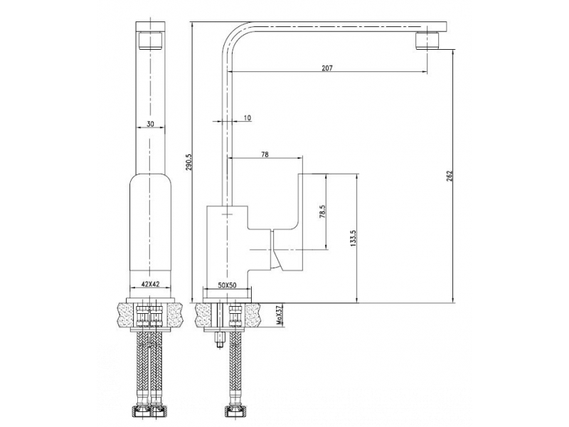 Купить Смеситель Aquanet Cubic SD90445 (187230) для кухни