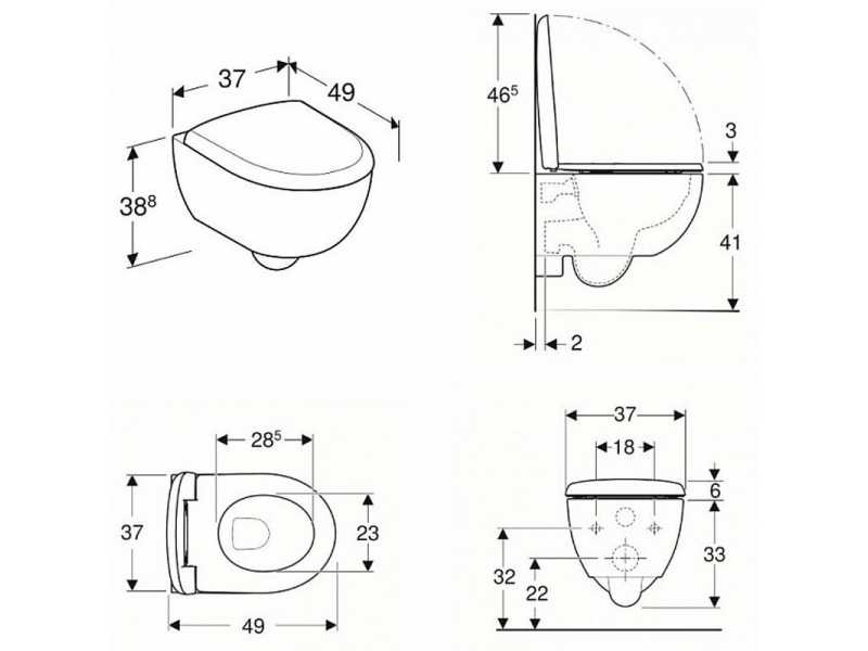 Купить Комплект Geberit Renova Compact Rimfree, унитаз подвесной, сиденье, кнопка Delta20