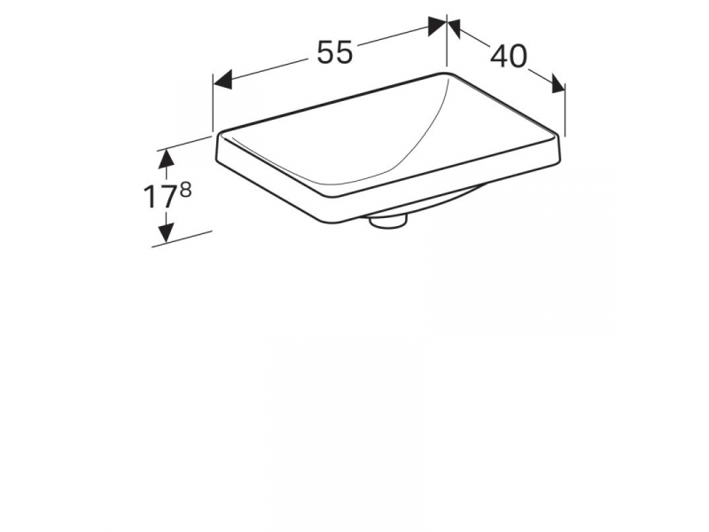Купить Раковина Geberit Variform 500.738.01.2 55 x 40 см прямоугольная, без перелива