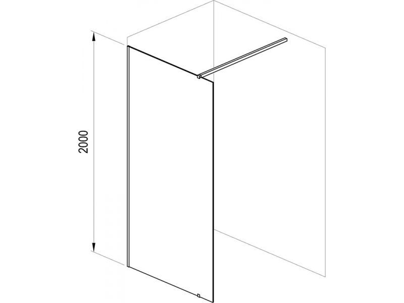 Купить Душевая стенка Ravak ST Walk-In Wall, 150 х 200 см, профиль черный, витраж транспарент, GW9WP0300Z1