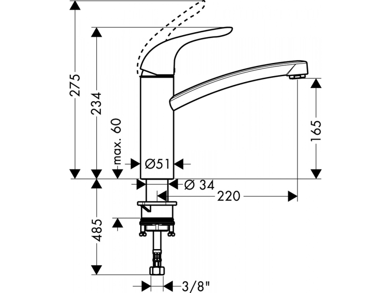 Купить Смеситель Hansgrohe Logis, для кухни, хром, 71832000