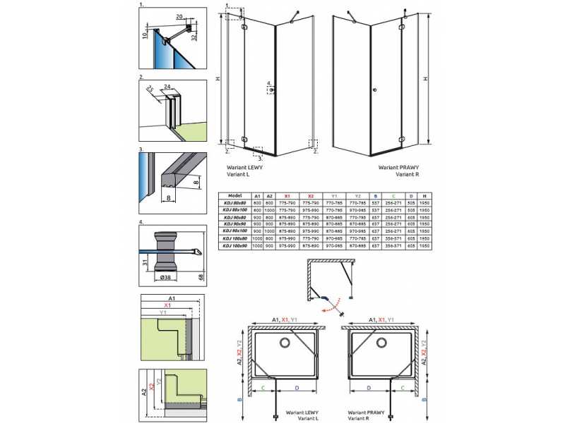 Купить Душевой уголок Radaway Torrenta KDJ 90х100L/R, 90 x 100 х 195 см, стекло прозрачное, профиль хром