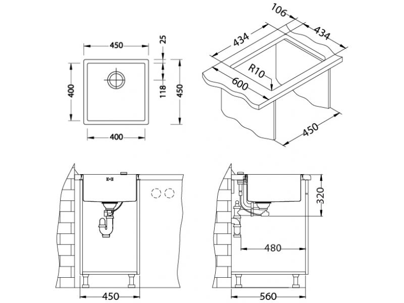 Купить Мойка кухонная Alveus Monarch Quadrix 30 BRS 90 FI 1122689 450х450 мм, медно-красный