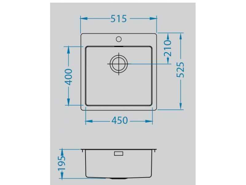 Купить Мойка кухонная Alveus Pure 30 SAT-90 515 x 525 1103609