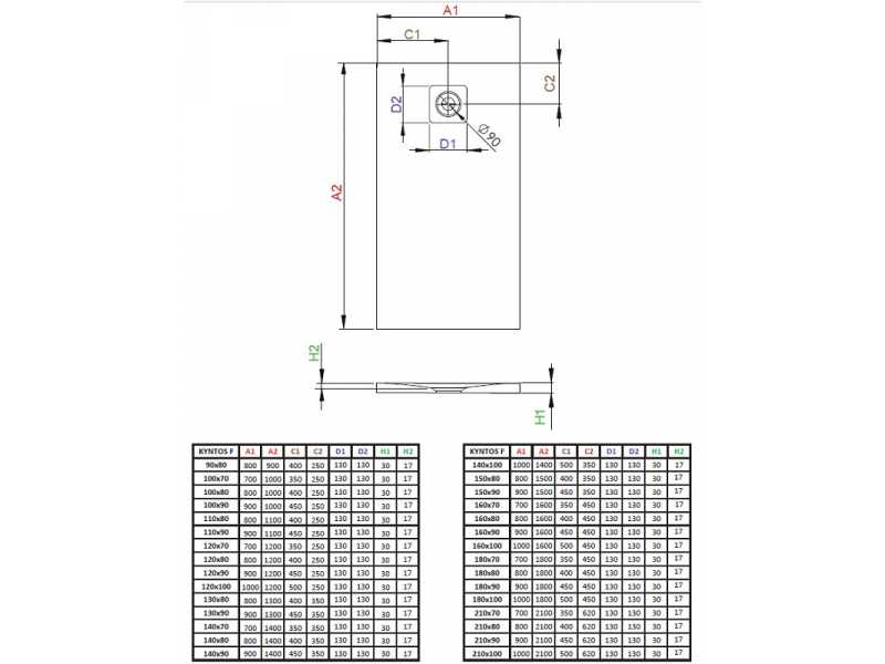 Купить Поддон для душа Radaway Kyntos F, 210 x 70 см, прямоугольный, HKF21070-64