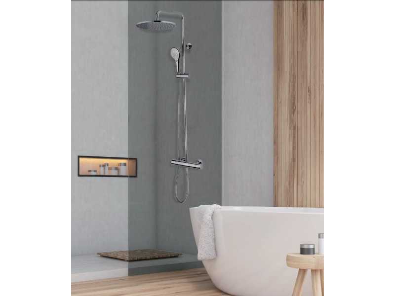 Купить Душевая система Bossini Cosmo L10044.030 с термостатом, верхний душ круглый