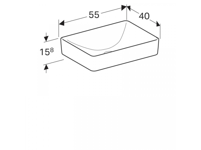 Купить Раковина Geberit Variform 55 x 40 см, накладная, без перелива, 500.779.01.2