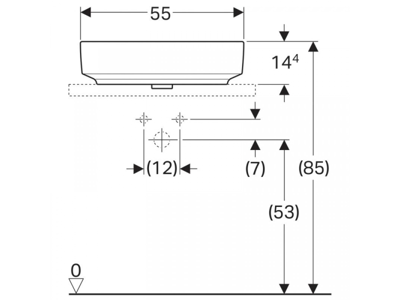 Купить Раковина Geberit Variform 55 x 40 см, накладная, без перелива, 500.779.01.2