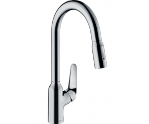 Смеситель Hansgrohe Focus M42 для кухонной мойки с выдвижным изливом, хром глянцевый, 71800000