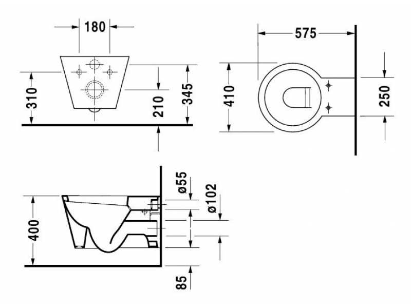 Купить Подвесной унитаз Duravit Starck 1 0210090064