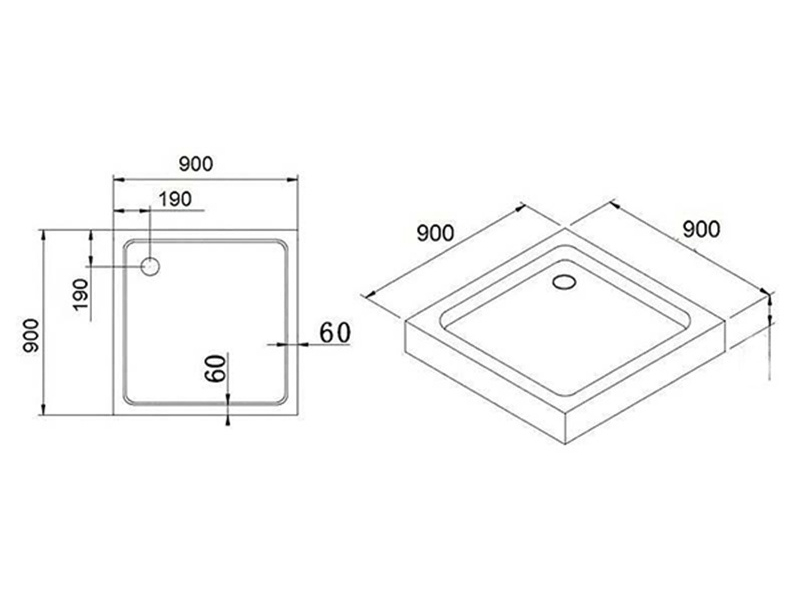 Купить Поддон душевой Cezares-SMC TRAY-M-A-90-35-W, 90*90*h3,5 мм