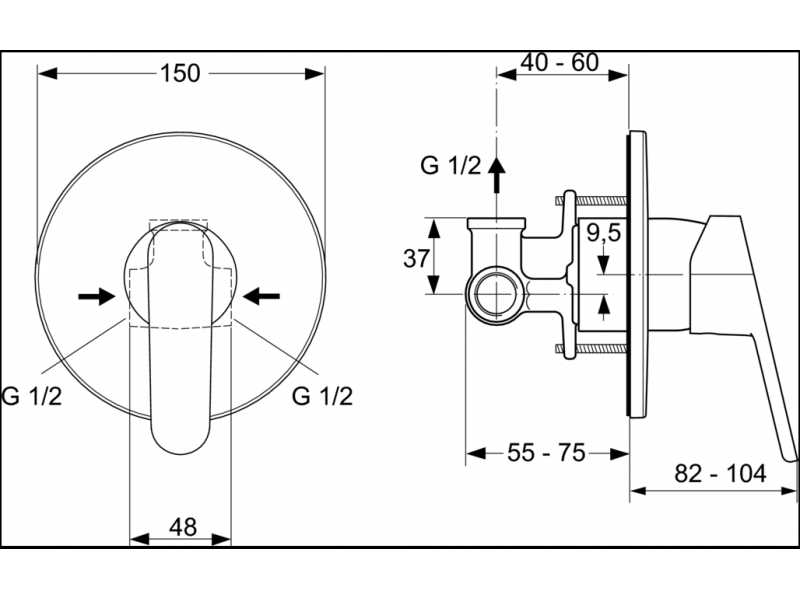 Купить Гигиенический душ Ideal Standard, хром, со смесителем, B0040AA