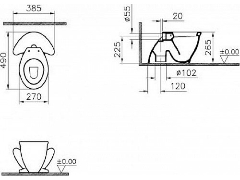 Купить Приставной унитаз Vitra Arkitek 6047B003-0075