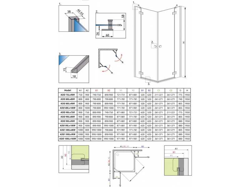 Купить Душевой уголок Radaway Almatea KDD 100R*90L, 100 x 90 х 195 см стекло коричневое, профиль хром, 32183-01-08N