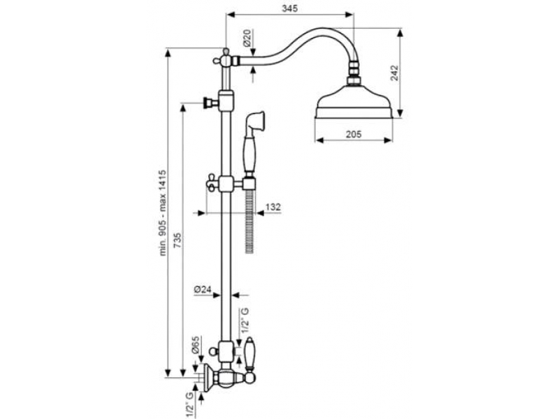 Купить Душевой комплект Emmevi Deco Old 12100281BR, бронза