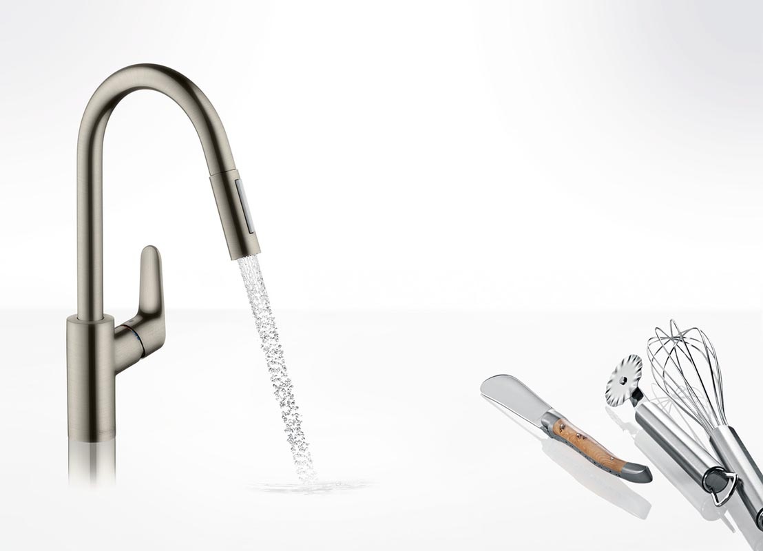 смеситель для кухни hansgrohe с выдвижным душем