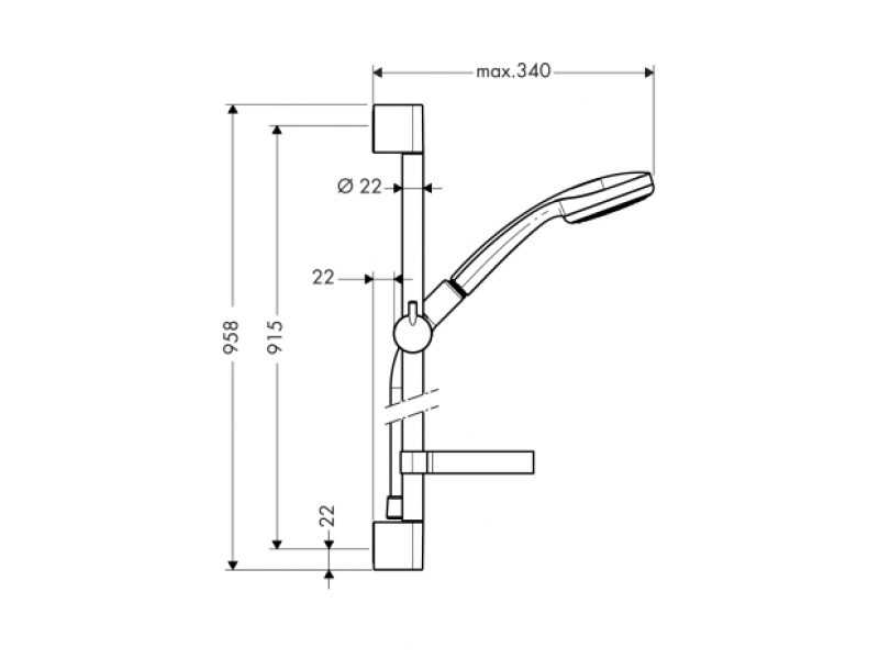 Купить Душевой гарнитур Hansgrohe Croma 100 1jet/UnicaC 27724000