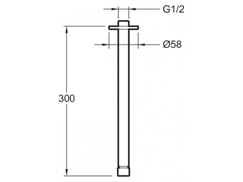 Купить Кронштейн Jacob Delafon Eo E10043-CP потолочный, хром, 1/2, 300 мм