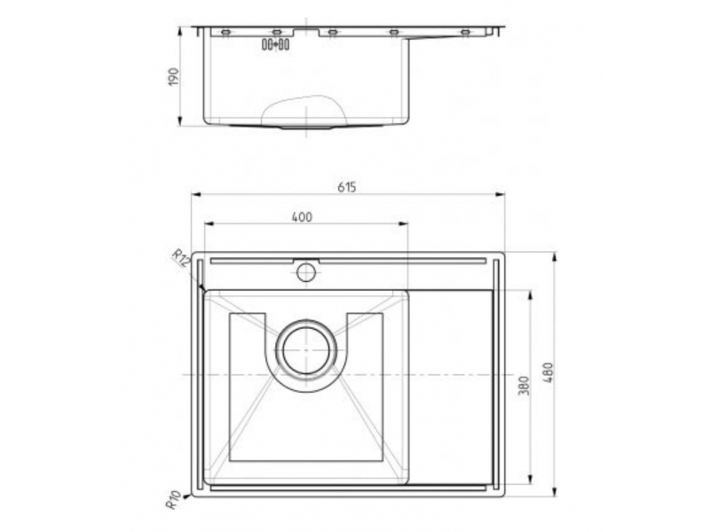 Купить Мойка кухонная Alveus Quarto 20 BRS-90 1124383, 615 x 480 мм