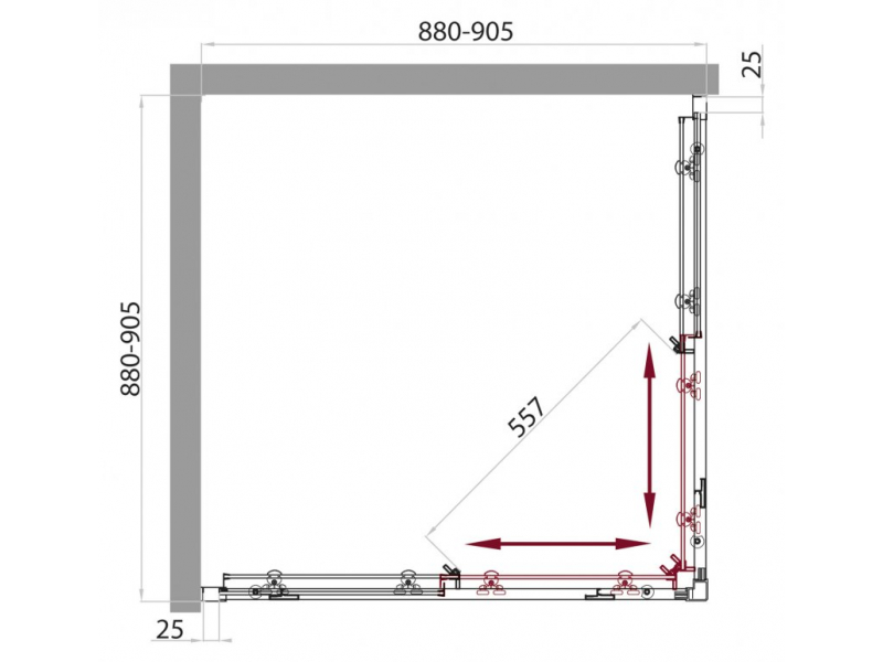 Купить Душевой уголок BelBagno SELA-A-2-90-Ch-Cr, 90 х 90 х 190 см, стекло текстурированное