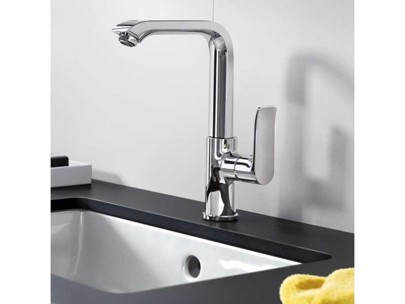 Купить Смеситель для раковины Hansgrohe Metris 31087000 высокий, со сливным гарнитуром