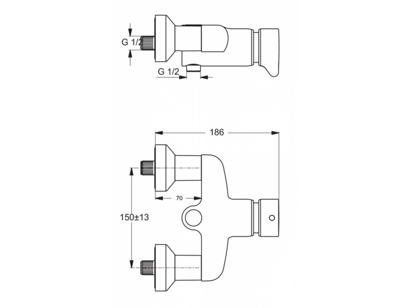 Купить Смеситель Ideal Standard Ceraplus настенный для душа, хром, B8297AA