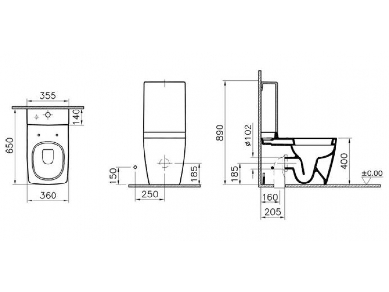 Купить Напольный унитаз Vitra Metropole 5677B003-0585 с функцией биде