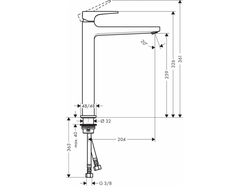 Купить Смеситель Hansgrohe Metropol 32512670 для раковины, черный матовый