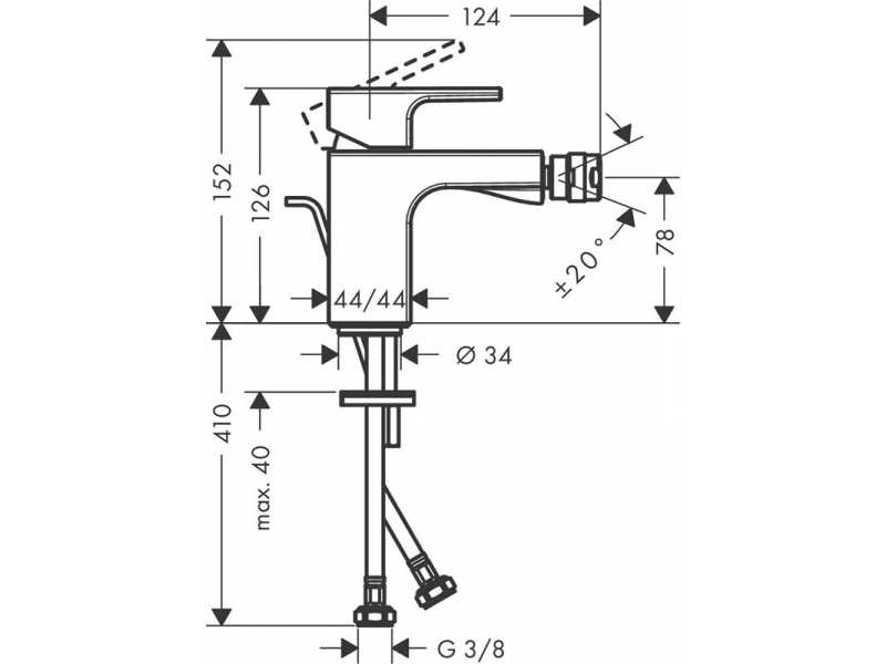 Купить Смеситель Hansgrohe Vernis Shape для биде, матовый черный, 71211670