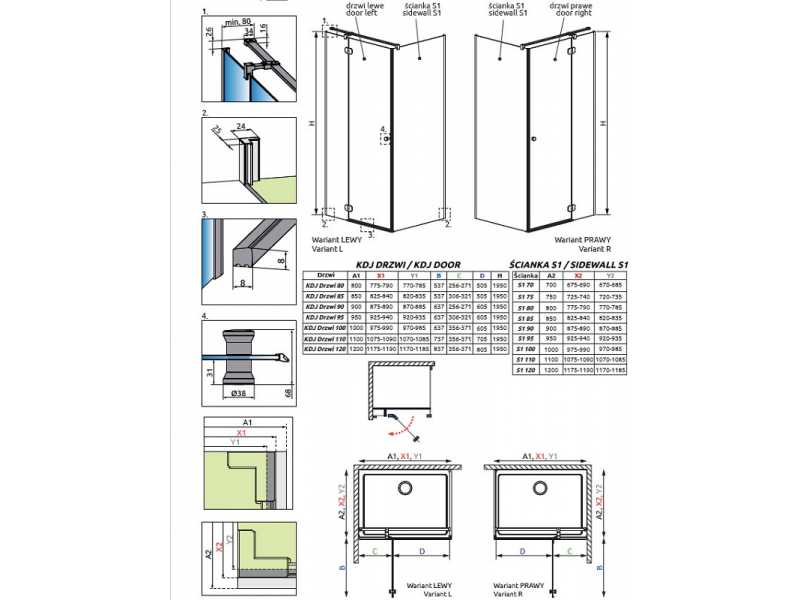 Купить Душевая дверь Radaway Torrenta KDJ 90L, 90 х 195 см, с неподвижной частью, стекло прозрачное, профиль хром, левая, 133290-01-01L