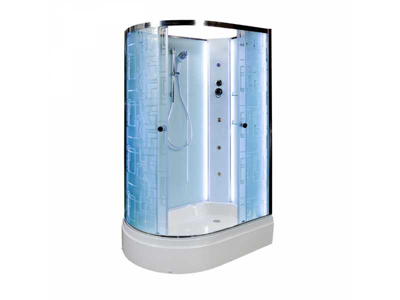 Купить Душевая кабина Deto Em EM2712 L/R N LED гм 120 x 80 см, без крыши, с Led подсветкой, с гидромассажем