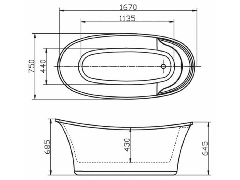 Купить Ванна акриловая BelBagno BB302 170 x 75 см