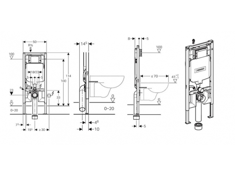 Купить Инсталляция Geberit Duofix Sigma 8 UP720 111.796.00.1 для унитаза, тонкая