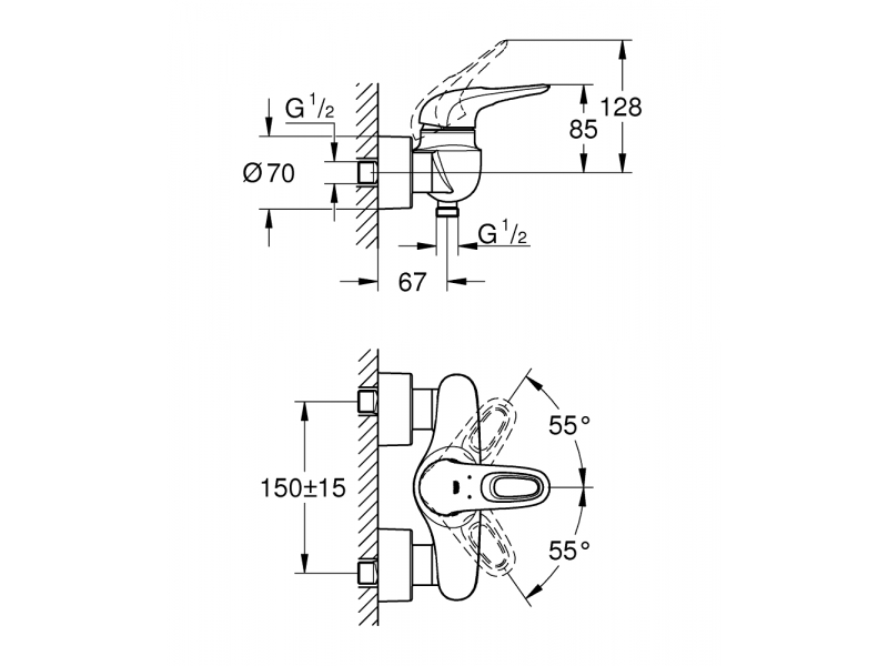 Купить Смеситель Grohe Eurostyle 33590003 для душа