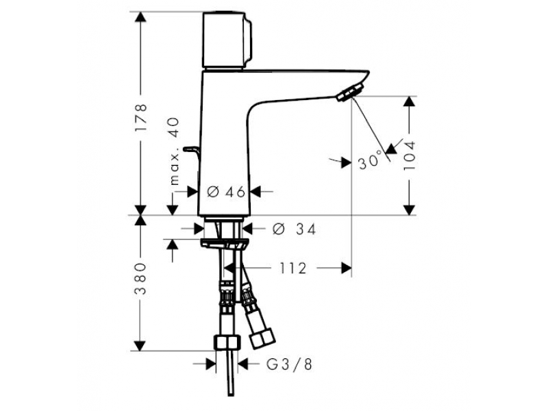 Купить Смеситель Hansgrohe 71750000 Talis Select E 110 с донным клапаном, хром