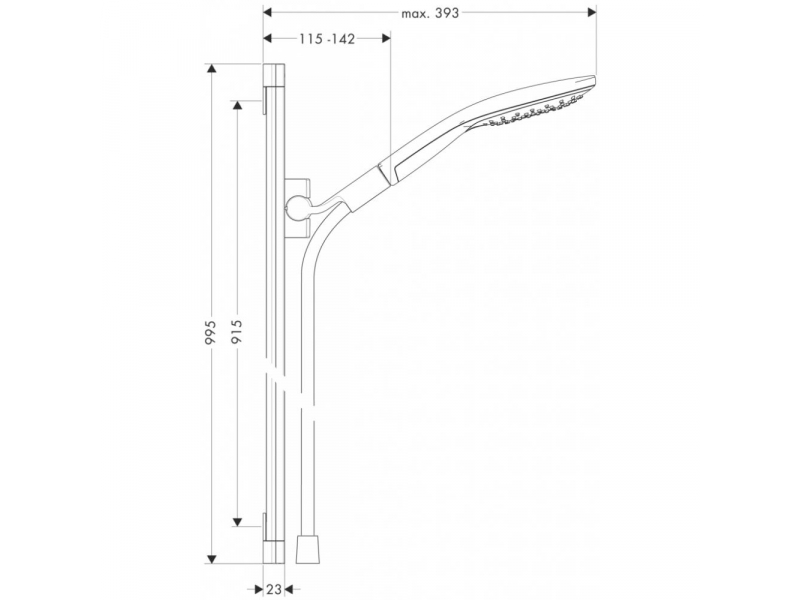 Купить Душевой гарнитур Hansgrohe 26626000 Raindance Select S 150 UnicaS