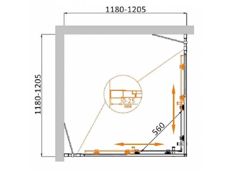 Купить Душевой уголок Cezares Molveno-A-22-100+20-C-Cr-IV, 120 x 120 x 190 см, стекло прозрачное, хром