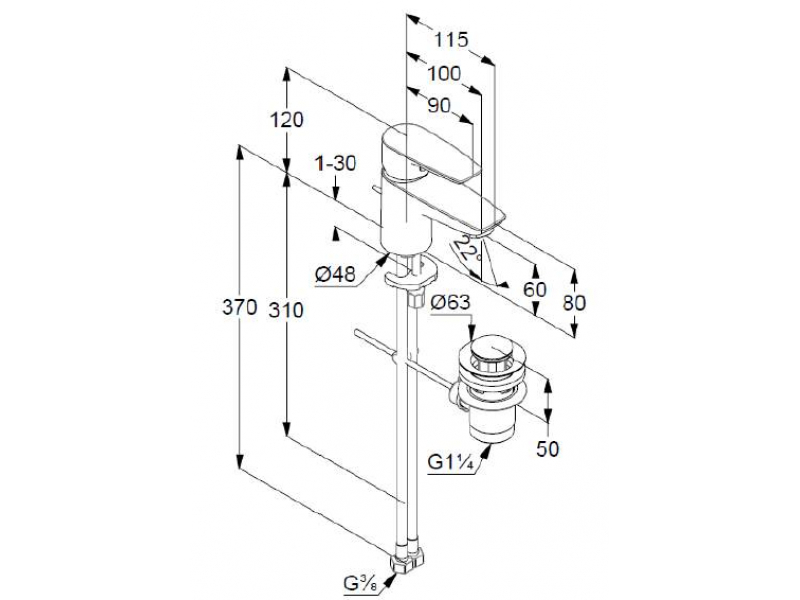 Купить Смеситель для раковины Kludi Pure&Solid 343850575