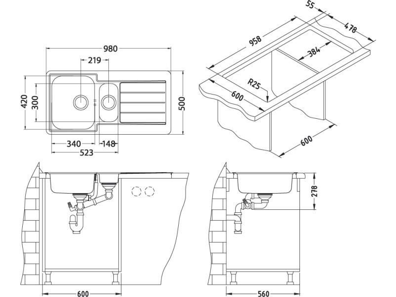 Купить Мойка кухонная Alveus Monarch Line 10 1078566, золото