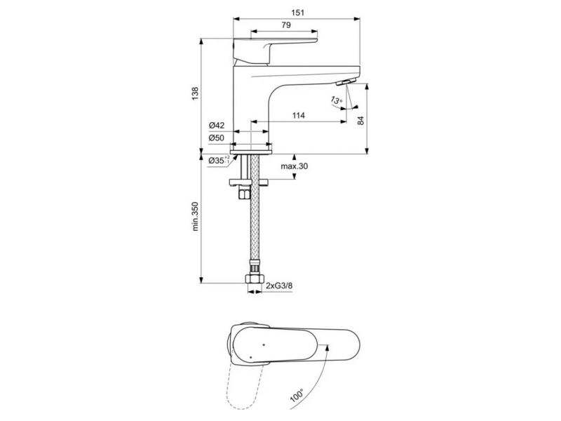 Купить Смеситель Ideal Standard Cerafine Model O для раковины, хром, BC697AA