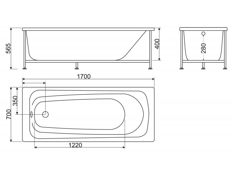 Купить Ванна акриловая BelBagno BB102 170 x 70 см