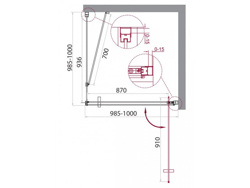 Купить Душевой уголок BelBagno Marmi A-1-100-C-Cr, 100 х 100 х 195 см, профиль хром, стекло прозрачное