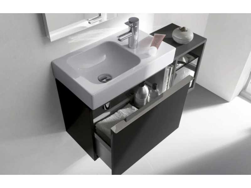 Купить Шкафчик Geberit iCon 840239000, 37 см, с многофункциональным ящиком, цвет платиновый