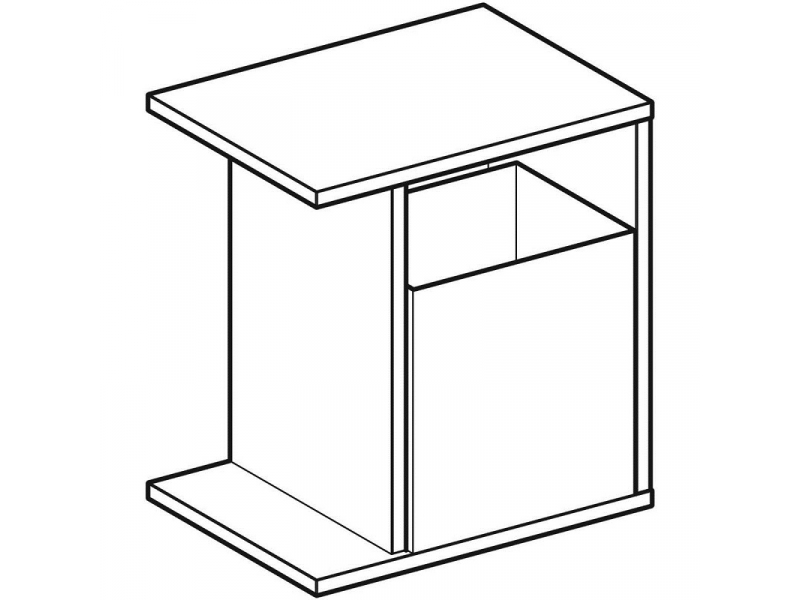 Купить Шкафчик Geberit iCon 840239000, 37 см, с многофункциональным ящиком, цвет платиновый